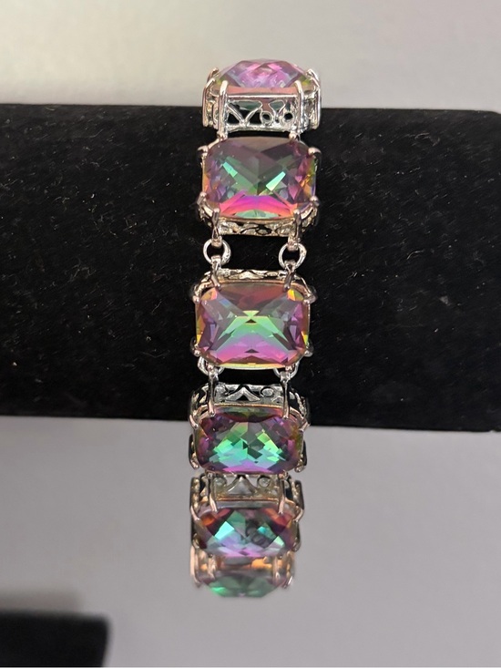925 Sterling Silver Jewelry - 925 STERLING SILVER MYSTIC TOPAZ BRACELET